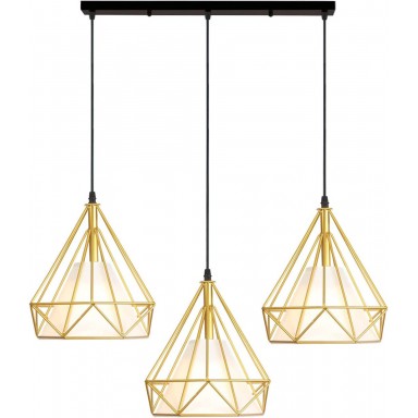 Panel 3 Lamparas Triangulares GOLD Iluminación