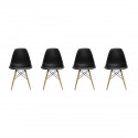 Sillas Eames DSW. Juego Cuatro Sillas Color Negro Sillas Modernas Tipo Eames DSW
