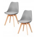 Pack 2 Sillas Eames acolchada Gris Sillas Modernas Tipo Eames DSW