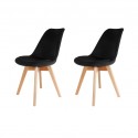 Pack 2 Sillas Eames acolchada Negra Sillas Modernas Tipo Eames DSW