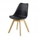 Pack 2 Sillas Eames acolchada Negra Sillas Modernas Tipo Eames DSW