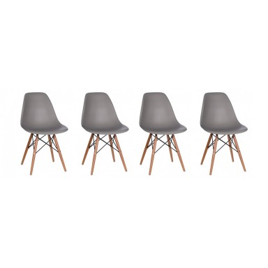 Sillas Eames DSW. Juego 4 Sillas Color Gris Sillas