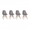 Sillas Eames DSW. Juego 4 Sillas Color Gris Sillas Modernas Tipo Eames DSW