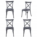 Pack 4 Sillas Crossback Negra Sillas Modernas Tipo Eames DSW