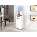 Armario Multi-Uso Clean 1 Puerta 1 Cajón con ruedas Blanco/Natura Muebles