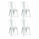 Sillas de Comedor diseño TOLIX. Pack 4 Unidades Blanco mate Sillas Modernas Tipo Eames DSW