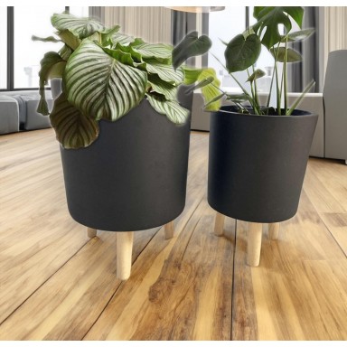 Juego de Macetero 2 Piezas Soft Grey Terraza y Jardin