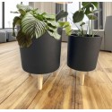 Juego de Macetero 2 Piezas Soft Grey Terraza y Jardin