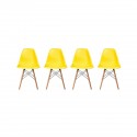 Pack de 4 Sillas Modernas tipo Eames DSW Color Amarillo Sillas Modernas Tipo Eames DSW