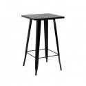 Mesa Bar tolix negra cubierta madera Mesa plegable, Mesas