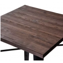 Mesa Tolix Negra cuadrada cubierta madera Mesa plegable, Mesas