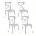 Pack 4 Sillas Crossback Blanca Sillas Modernas Tipo Eames DSW