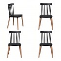 Pack 4 Sillas Windsor Negra Sillas Modernas Tipo Eames DSW