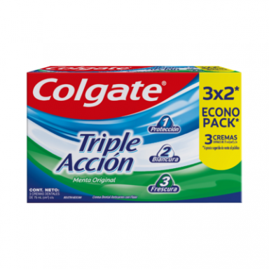 Crema Dental Colgate 75gr 3X2 Triple Accion Inicio