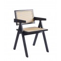 Silla Chandigarh Rattan - Madera Rattan Negra Sillas Modernas Tipo Eames DSW