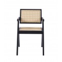 Silla Chandigarh Rattan - Madera Rattan Negra Sillas Modernas Tipo Eames DSW