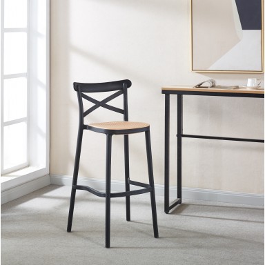 Taburete Crossback Negro Inicio