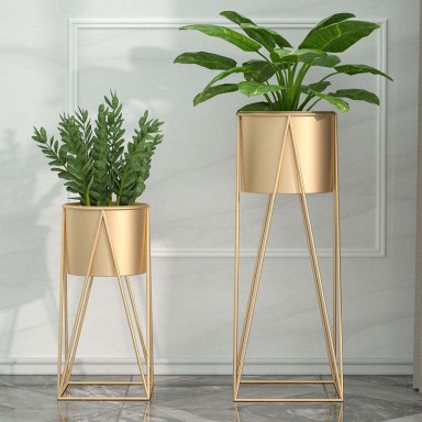 Macetero Metal frame Gold 70 cm Maceteros