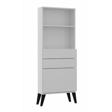 Biblioteca 3 cajones 2 nichos Blanco Muebles