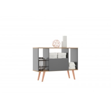 Rack 4 Patas Gris/ Cafe Muebles