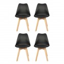 Pack 4 Sillas Tulip acolchada Negra Sillas Modernas Tipo Eames DSW
