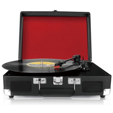 Tocadisco Bluetooth 3 Velocidades Con Maleta Negra ST14012-29B Tocadiscos y Tornamesas