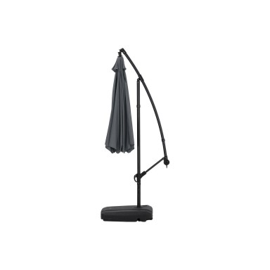 Quitasol Lateral Gris con Base Reforzada Terraza y Jardin