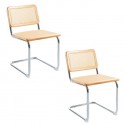 Pack de 2 Sillas Breuer Madera y Rattan - Madera Sillas de Comedor