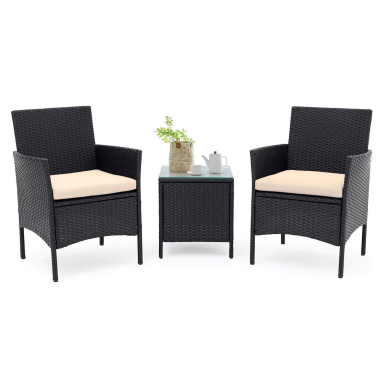 Terraza de balcon rattan 3 piezas Terraza y Jardin