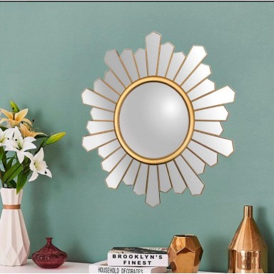 Espejo decorativo de pared dorado Decoración