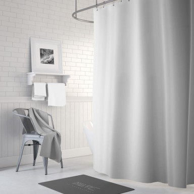 Forro de cortina de baño blanca 180x180 cm. Marca Palermo Cortinas