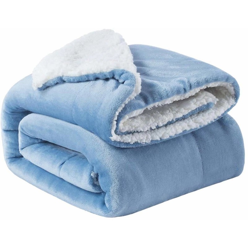 Plumon Sherpa Plush Celeste Inicio