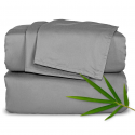 Juego de Sábanas de Bambu 300 Hilos Gris Biancobelo Sábanas