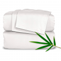 Juego de Sábanas de Bambu 300 Hilos Blanco Biancobelo Sábanas