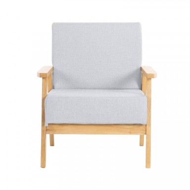 Poltrona madera Reims gris clara Decoración