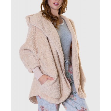 Poleron mañanita corderito con capucha Baziani Vestuario