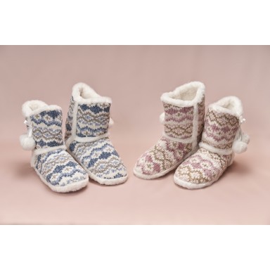 Bota de descanso para mujer diseño tejido, Baziani Vestuario