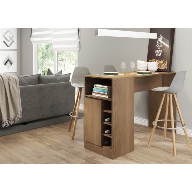 Isla Cocina color Avellana Mesa plegable, Mesas