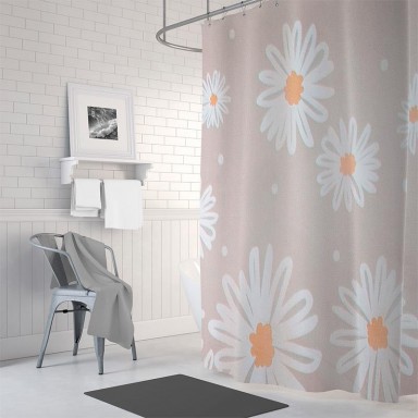 Cortina confeccionada de baño Margarita, Palermo Cortinas