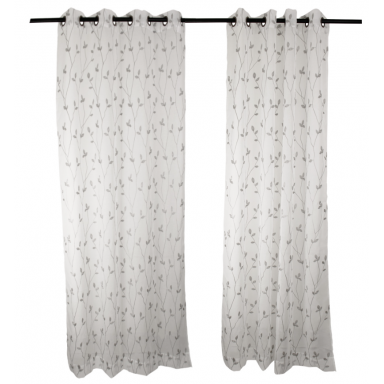 Set de Cortinas Argollas Teresita Gris, Masel Cortinas