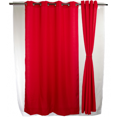 Set de cortinas 8 piezas, modelo Yasmin Rojo, Masel Cortinas