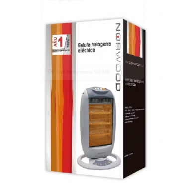 Estufa Halogena 1200W oscilante 3 niveles, Norwood Estufas Casa y Oficina