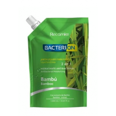 Jabón líquido hidratante y antibacterial Bambú 1000ml, Bacterion Aseo y Limpieza