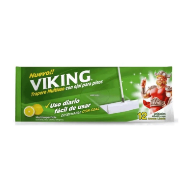 Trapero Humedo Limpiador Viking Limon 12 Unidades Aseo y Limpieza