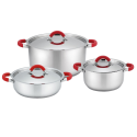 Batería Acero Inoxidable 6 Piezas con tapa acero, Doral Cocina