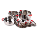Batería Acero Inoxidable 6 Piezas con tapa acero, Doral Cocina
