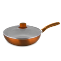 Wok de aluminio metalizado 30cm con tapa de vidrio Montecarlo, Doral Cocina