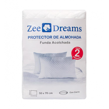 Pack 2 Protectores de almohada 50x70 funda acolchada Zee Dreams Almohadas