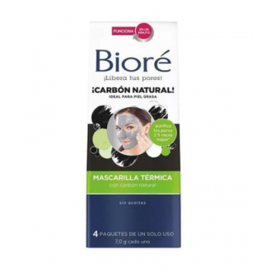 Mascarilla térmica con carbón natural 107gr, Bioré Belleza