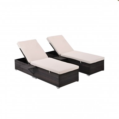 Set 2 reposeras Rattan Polinesia Juegos de Terraza